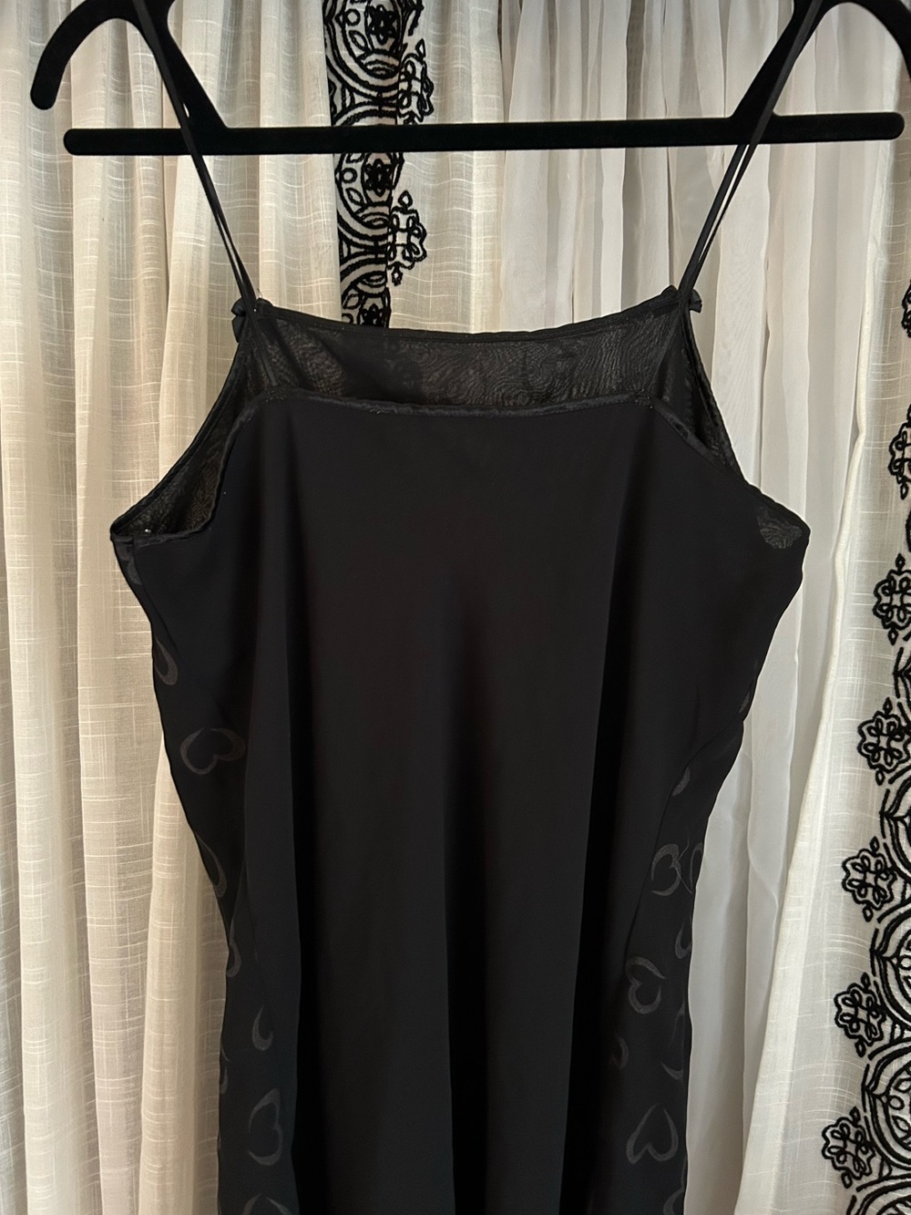 Black Sheer Heart Y2K Print Mini Slip Dress - Picture 5 of 6